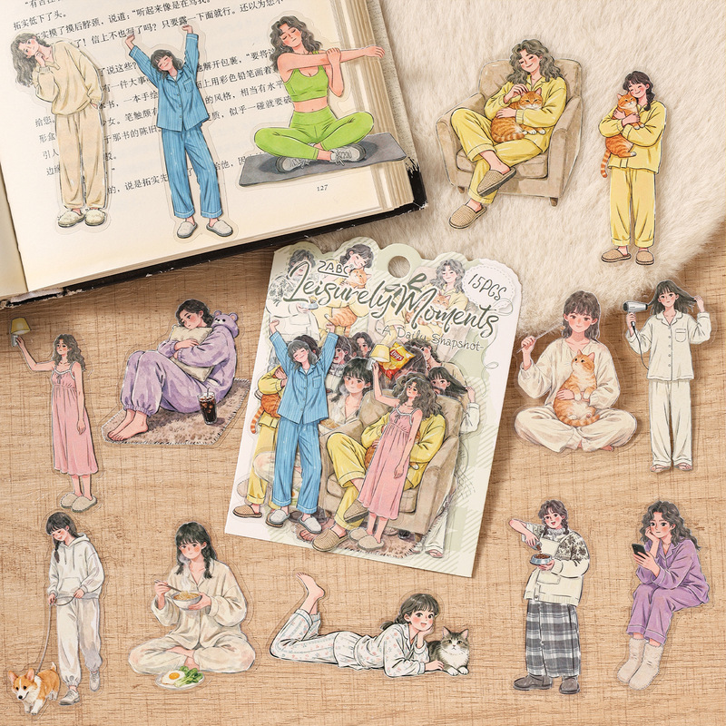 Embellishments For Scrapbooking - 15Pcs Elegant Lady Character Sticker Pack