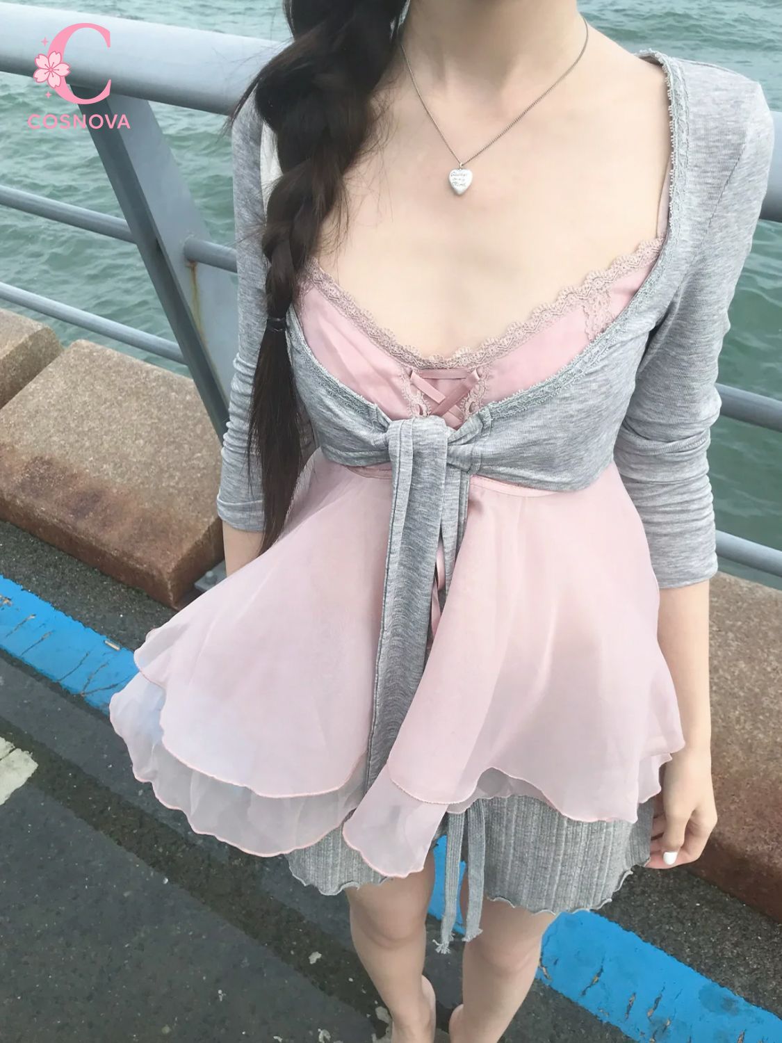 Korean Sweet Summer 3 Piece Se - Elastic Lace Trim ulasan dan harga