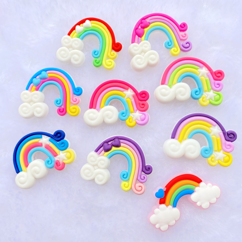10/20pcs Cute Rainbow PVC Flex - Embellishment Glue Craft ulasan dan harga