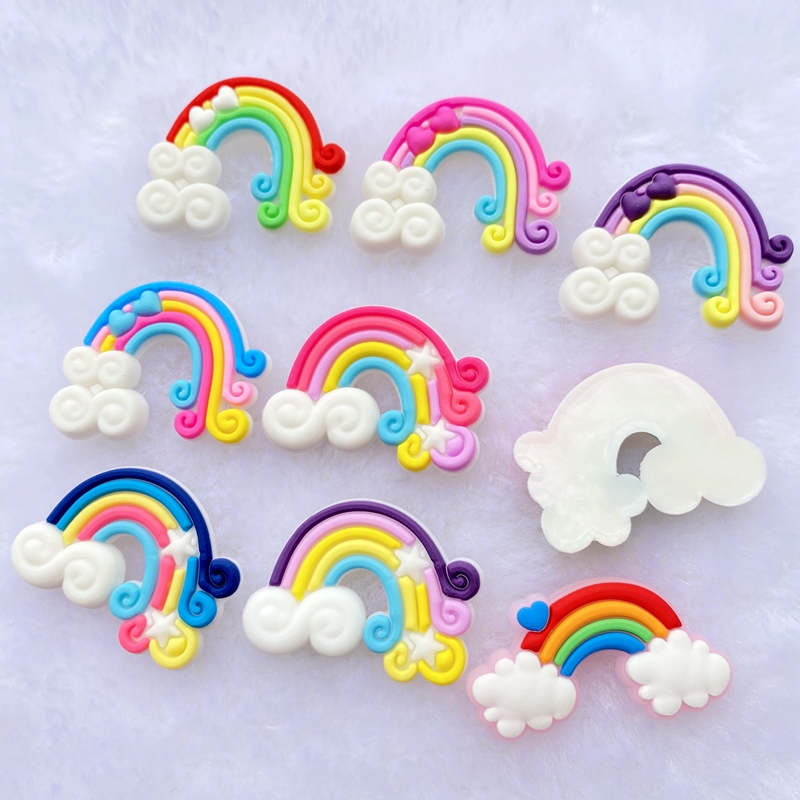 10/20pcs Cute Rainbow PVC Flex - Embellishment Glue Craft ulasan dan harga