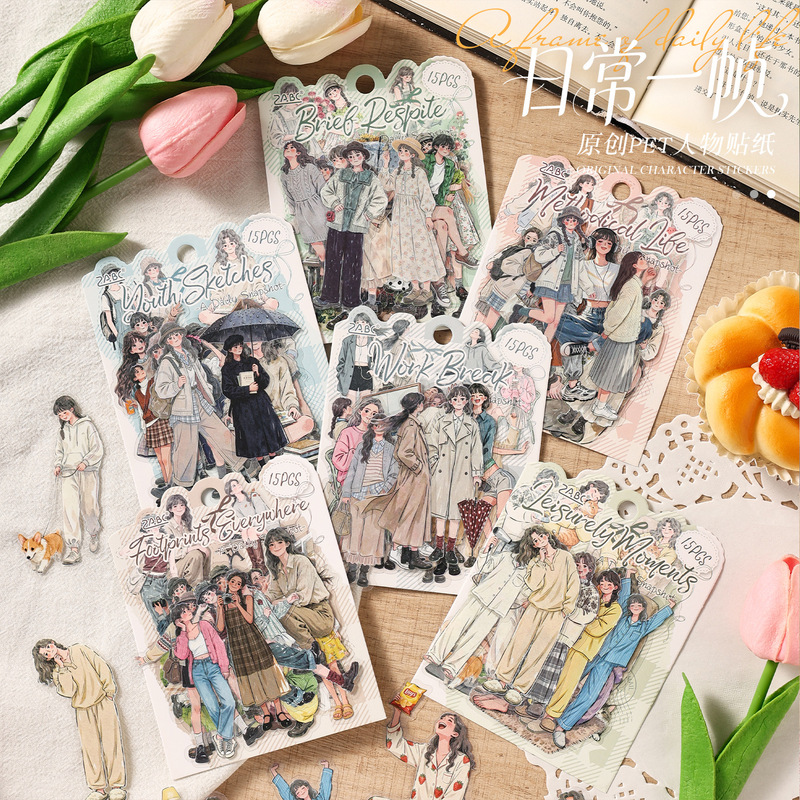 15Pcs Elegant Lady Character S - Embellishments For Scrapbooking ulasan dan harga